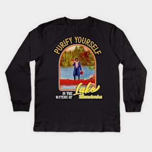 Purify Yourself in the Waters of Lake Minnetonka Retro Kids Long Sleeve T-Shirt